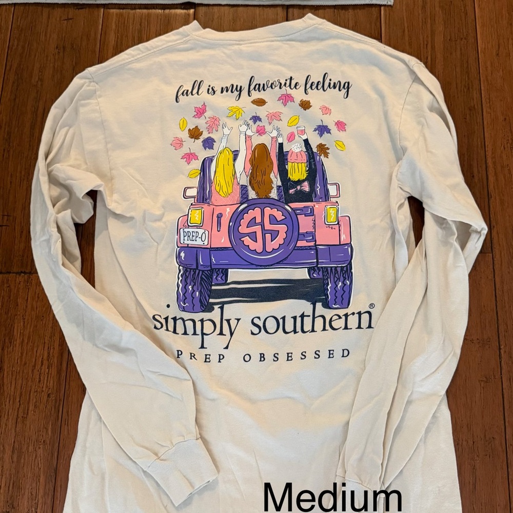 Simply Southern Cream Long Sleeve Tee with Graphic